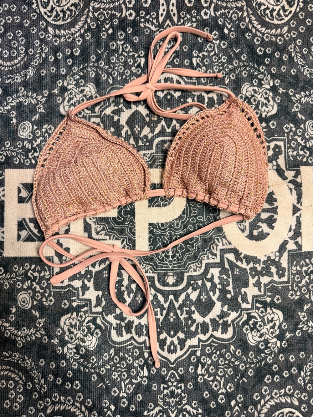 New Xhilaration Crochet Bikini Top - Dusty Pink